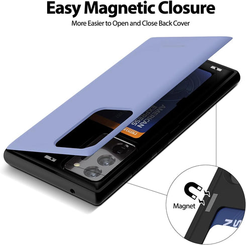 GOOSPERY for Samsung Galaxy Note 20 Ultra 6.9"(2020) Card Holder Wallet Case with Magnetic Door Closure, Lilac Purple