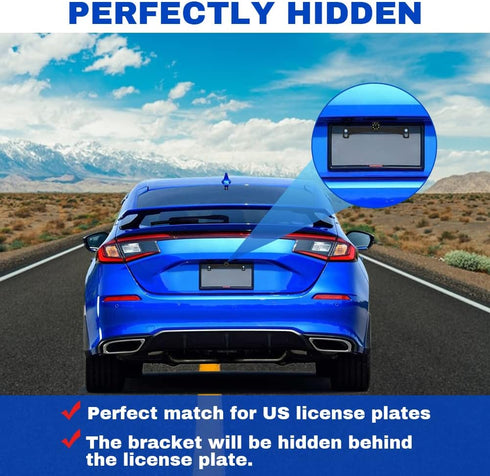 Backup Camera License Plate Bracket, Alpha Rider Universal Car Dash Cam Mirror Camera Kit, Rear View Holder