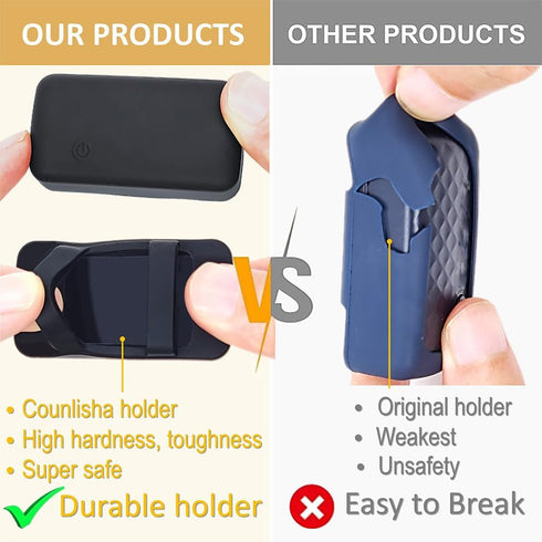 Counlisha (Black,2 Pack) Silicone Holder Compatible for Tractive cat mini Tracker,Rubber Accessories Cover tag