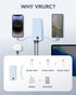 VRURC Portable Charger with Built-in Cables and AC Wall Plug, 10000mAh USB C Power Bank for Smart Phones, Tablets Blue