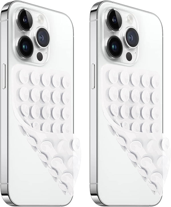 Silicone Suction Cup Phone Case Mount 2 Pack, Double Sided Non Slip Phone Accessories for CellPhone, Hands-Free Strong