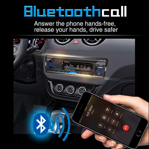 Bluetooth Single Din Car Stereo System, 7 Inch Universal Radio for Car, Aftermarket Car Radio, SWC/Subwoofer/BT