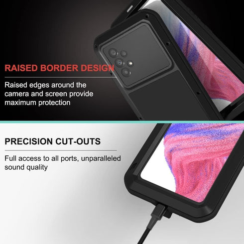 LOVE MEI Galaxy A53 5G Case - Outdoor Sports Waterproof Military Heavy Duty Shockproof Dustproof Hybrid Cover