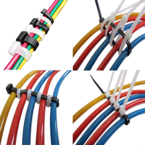 Superun Zip Tie Kit - 400 Pack Assorted Sizes 4 Inch, 6 Inch, 8 Inch Mix Pack in Black & White