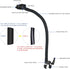 Phone Holder for Mic Stand/Music Stand/Treadmill/Spin Bike, 50 cm Long Flexible Gooseneck Arm Super Crab Clamp Mount
