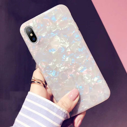 J.west iPhone Xs Max Case, Luxury Opal Sparkle Bling Design, Crystal Clear Soft TPU Silicone Cover for Girls