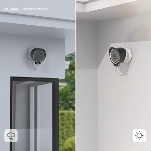 OLAIKE Anti-Drop and Anti-Theft Mount for Google Nest Cam Outdoor/Indoor, Black, Waterproof, Anti-Glare, Battery-2nd Gen