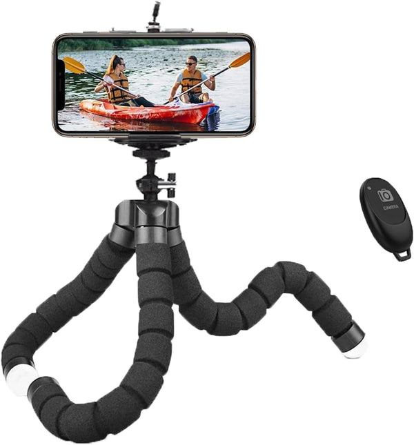 Tatibana Mini Tripod,Sponge Tripod with Phone Holder Flexible Bracket with Wireless Remote and