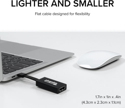Plugable USB C to HDMI Adapter - 4K 30Hz, Thunderbolt to HDMI Adapter Compatible with iPhone 15, 16, MacBook Pro,
