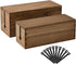 Kirigen Cord Management Box - Wooden Cable Organizer to Hide Power Strips and Electrical Plugs (Set of 2, Dark Brown)