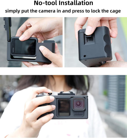 Generic 13/12/11/10/9 Camera Grip Holder for Gopro Hero Black, Camera Grip Cage Extension Bracket with Shutter Button