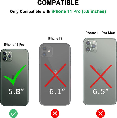 TENDLIN iPhone 11 Pro Magnetic Case - Crystal Clear Hard Back, Soft Bumper, MagSafe Compatible (Black)