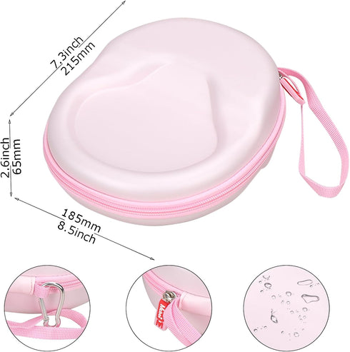 Mchoi Hard Portable Case for Logitech H390 USB Headset, Case Only, Stylish Pink Design