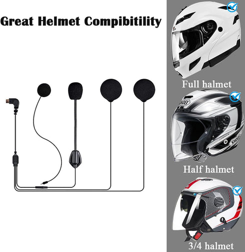 FreedConn Microphone Headphone Soft Cable Headset & Clip Accessory for T-COMVB and T-COMSC Series