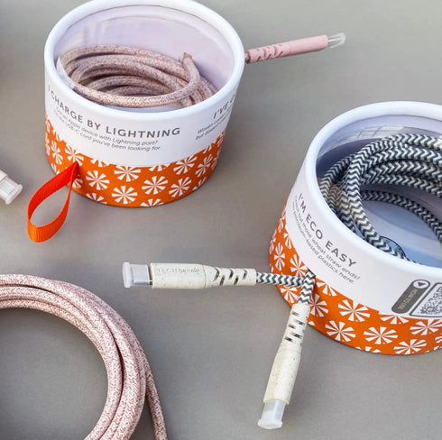 Tech Candy Eco Charge Long Range USB-C Cable (MFI), Rose/Pink