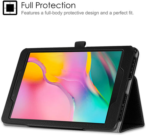 Fintie Folio Case for Samsung Galaxy Tab A 8.0 2019 - Slim Fit Vegan Leather Stand Cover, Black