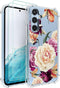 Osophter Flower Floral Phone Cover for Samsung Galaxy A54 5G, with Screen Protector and Shock-Absorption Flexible TPU