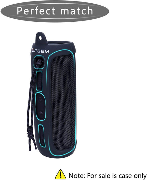 LTGEM Silicone Carrying Case for JBL FLIP 5 Portable Bluetooth Speaker, Waterproof with Extra Carabiner