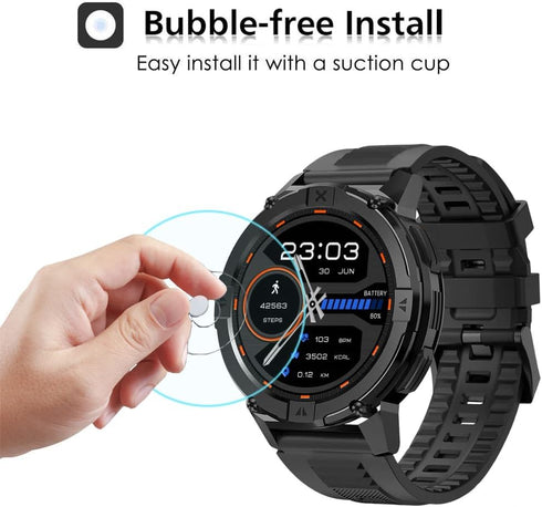3 Pack Tempered Glass Screen Protector for Carbinox X-Ranger Smart Watch, Anti-Scratch Foils Glass