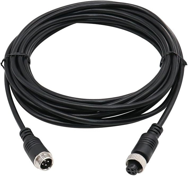 Car Video Extension Cable, 4Pin Aviation Video Extension and Power Cord, 15ft/5m