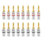 Nakamichi Excel Series 24k Gold Plated Banana Plug 12 AWG - 18 AWG Gauge Size for Speakers, 16 Pcs (8-Pairs)