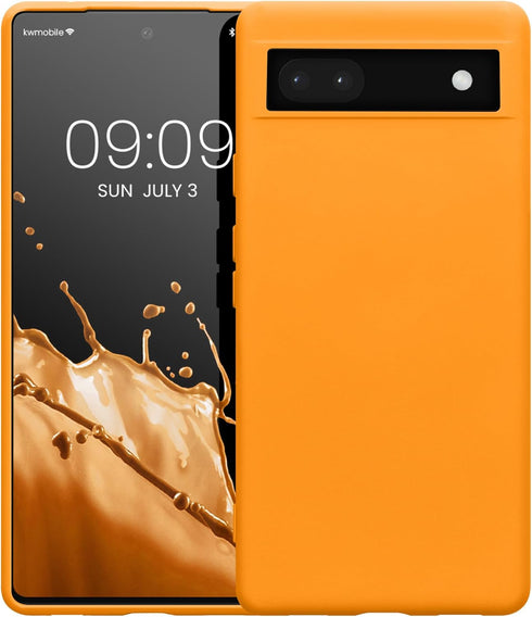 kwmobile Google Pixel 6a Case, Slim Protective TPU Silicone Phone Cover in Fruity Orange