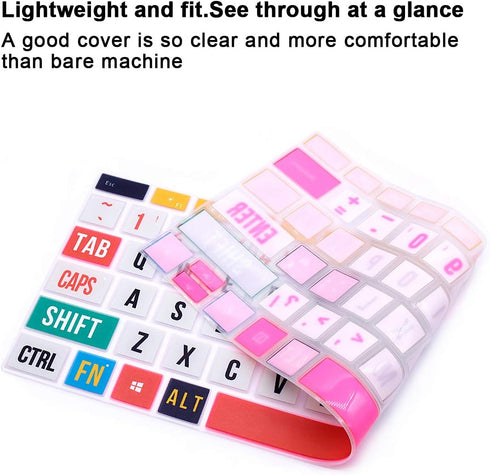 English Silicone Keyboard Cover for Microsoft Surface Pro 4/7 - Creative Rainbow Font for 12.3-Inch Keyboard