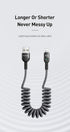 mcdodo Anti Winding Cable, LED Coiled Cord Nylon Braided Sync Charge USB Data 6FT/1.8M Cable (Black)