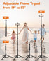 Victiv 85" Phone Tripod, Tall Tripod for iPhone with Remote, Gooseneck and Phone Holder, Overhead Phone Stand for Video