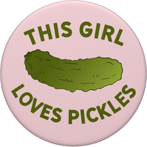 PopSockets Standard PopGrip This Girl Loves Pickles Gift for Pickle Lover - Pink