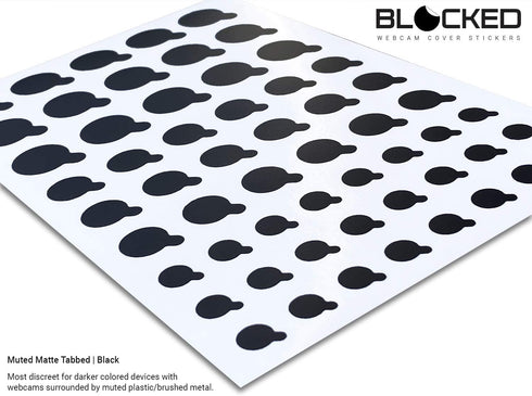 MyCamShield 57-Pack BLOCKED Webcam/Camera Vinyl Covers | Low-Tack Restickable Webcam Sticker | Multiple Sizes | Black