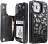 uCOLOR iPhone 14 Pro Max 6.7" Wallet Case, Card Holder Folio Flip PU Leather, RFID Blocking Cover (Black Leopard)