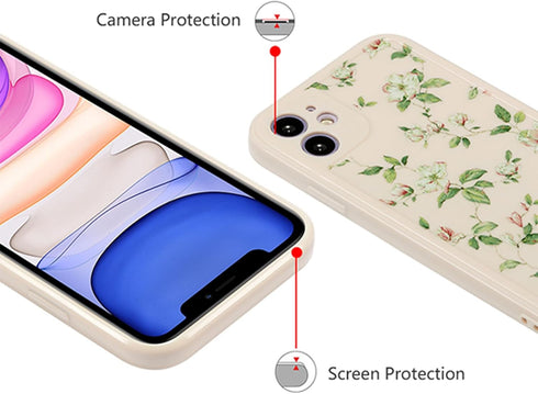 ZTOFERA Compatible with iPhone 11 Case - Floral Flower Pattern Design Silicone Slim Shockproof TPU Protective Bumper