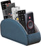 Arniche Leather Remote Control Holder,TV Remote Caddy with 5 Compartments,Desktop Organizer,for Store TV,DVD,Blu-Ray,Media