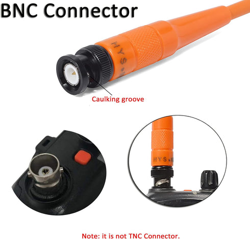 HYS 144/430 136-174/400-470Mhz IC-V8 V86 IC-T7H FT-530 2-Way VHF UHF BNC Handheld Scanner Antenna, MHz Dual Band HT