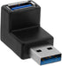 Cmple 90 Degree USB 3.0 Male to Female Adapter, Up Right Angle A Plug to Jack Connector for PC Laptop
