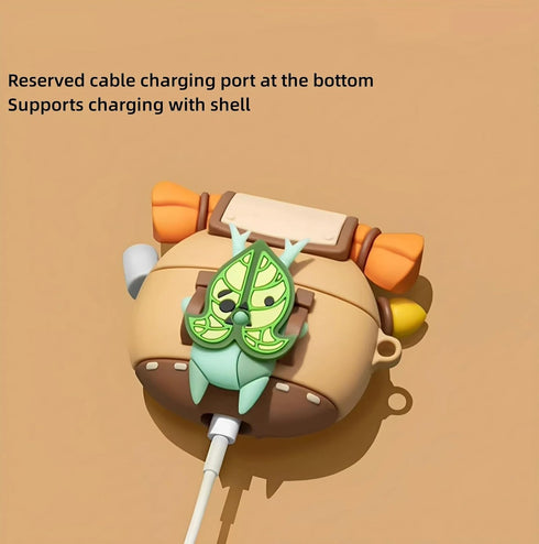 Silicone Korok Case for Beats Studio Buds/Beats Studio Buds+, Cute Anime Yahaha Shockproof Cover with Keychain and