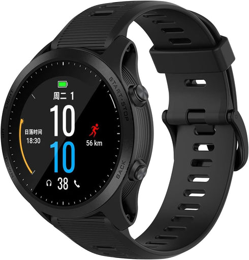 3-Pack Silicone Bands for Garmin Forerunner 945 Smartwatch, Replacement Strap (Black, White, Green)