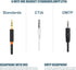 Airplane Headphone Adapter, Gold Plated Dual 3.5mm Male to 3.5mm Female Airplane Headphone Adapter for Audio Jack to Plug Air Plane Flight Connector Dual Socket Earphone - 3pack