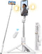 Pnitri 45'' Selfie Stick with Light, Travel Tripod Essentials with Wireless Remote, Portable