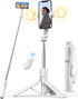 Pnitri 45'' Selfie Stick with Light, Travel Tripod Essentials with Wireless Remote, Portable