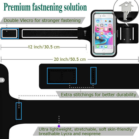 Arm Phone Holder for Running, Armband Cellphone for iPhone 15 14 13 12 11 Pro Max/XR/8 7 6s Plus