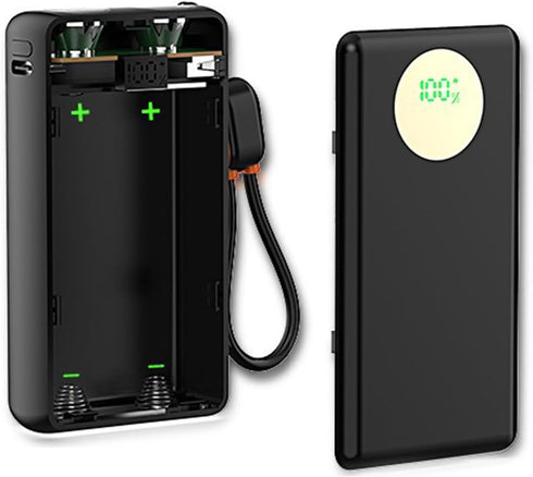 FANSHINUO Set 2x21700 22.5W Set Power Banks Battery Case Shell Fast Charging Double Lights Digital Capacity Display