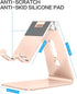 OMOTON Adjustable Cell Phone Stand, C2 Aluminum Desktop Dock Holder for iPhone 15/14/13 Pro, Samsung Galaxy, Gold