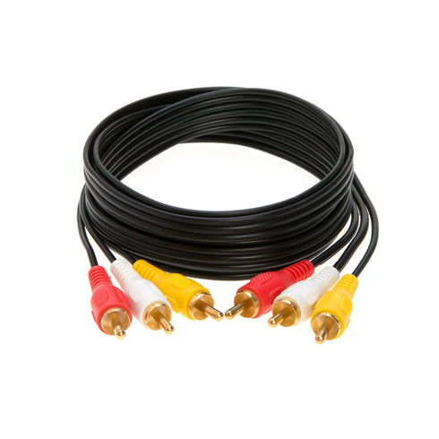 3RCA Video/Stereo Audio Cable, Composite Wire Cord for DVD HDTV (15FT)