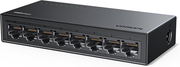 UGREEN Ethernet Switch, 8 Port Gigabit Ethernet Splitter, Plug & Play, Wall Mount