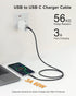 USB A to USB C Cable 2-Pack, 3.3ft, 60W 3A Fast Charging & Data Transfer for Samsung Galaxy S23/S22/S21/S10, iPad, SSD.