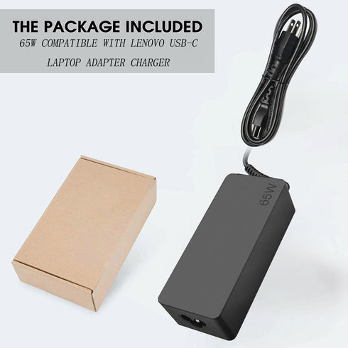 Replacement 65w USB C Laptop Charger for Lenovo ThinkPad/Chromebook/Yoga