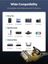 8 60 40Gbps 2000Mhz RJ45 PS4/5, Cat Ethernet Cable FT Flat, High Speed Braided Internet Cable with Gold Plated Network