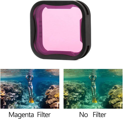 SOONSUN 3-Pack Lens Filter Red/Magenta/ND8 for GoPro Hero 5/6/7 Black, Snorkel Diving Filter and Neutral Density Lens
